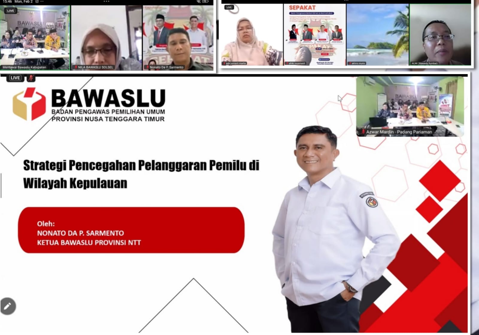 Ketua Bawaslu Provinsi Nusa Tenggara Timur Membagi Pengalaman Pengawasan Di Daerah Kepulauan