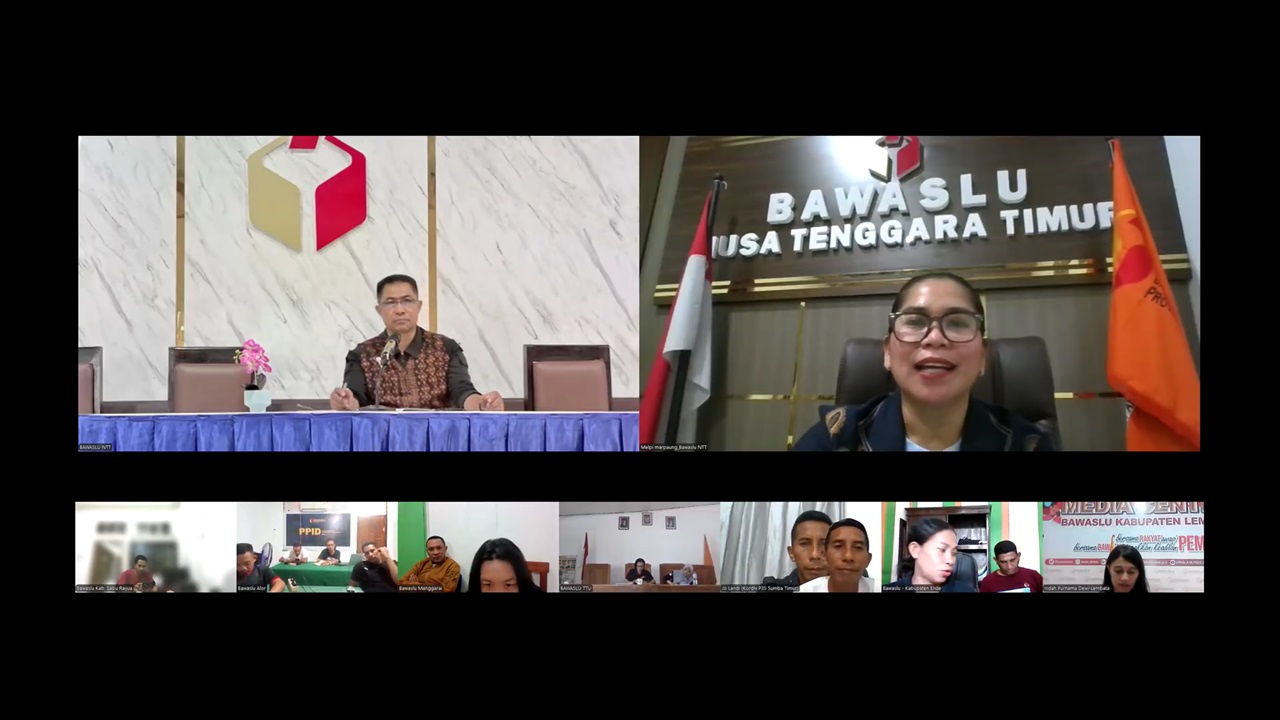 Divisi Penanganan Pelanggaran, Data dan Informasi Bawaslu NTT menggelar rapat koordinasi bersama Bawaslu Kabupaten/Kota se-Provinsi NTT, Jumat (06/02/2026) secara hybrid (luring dan daring) bertempat di Aula Bawaslu NTT dan melalui media zoom meeting.