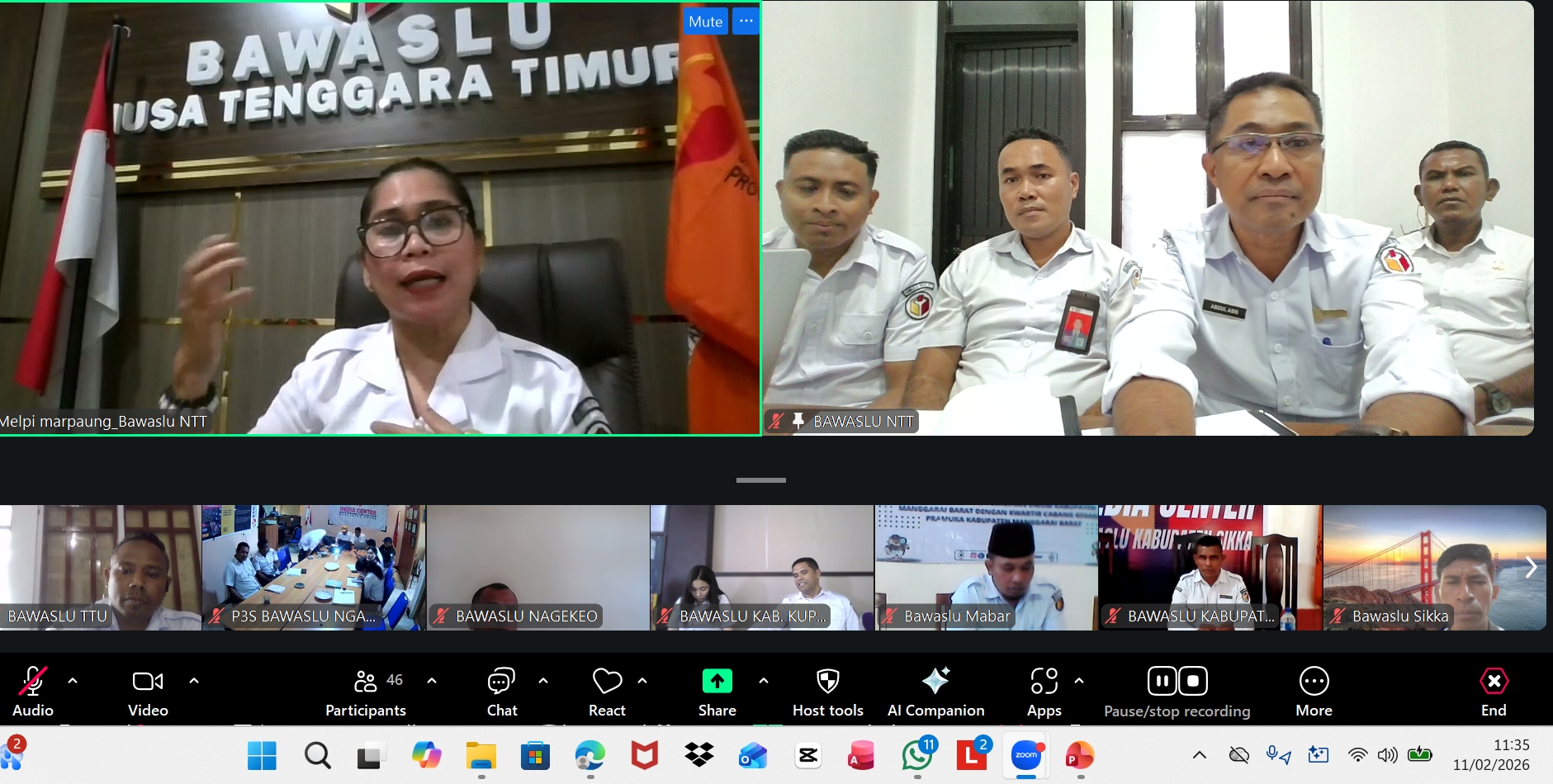 Badan Pengawas Pemilihan Umum (Bawaslu) Provinsi NTT menggelar kegiatan Mingguan Penanganan Pelanggaran (MINGGAR) Edisi 1, Rabu (11/02/2026). Kegiatan ini dilaksanakan secara hybrid (luring dan daring) bertempat di Aula Bawaslu NTT dan melalui media zoom meeting. 