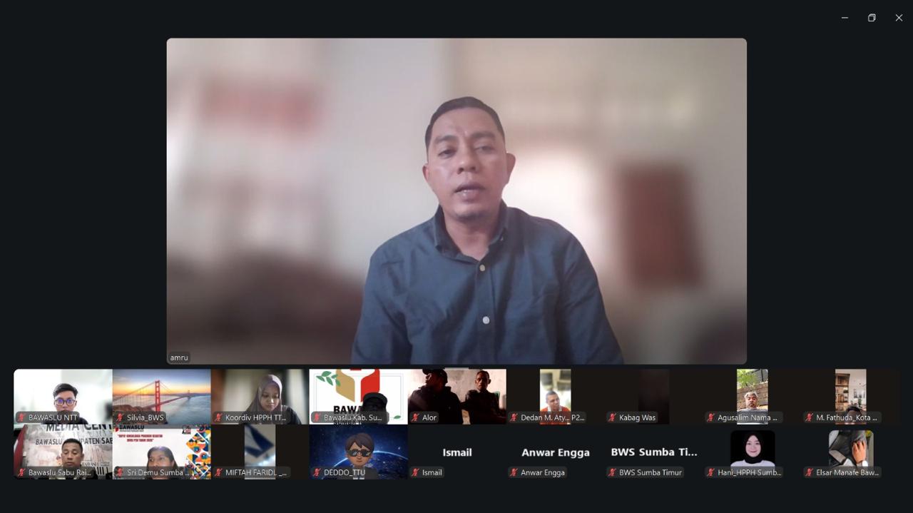 Badan Pengawas Pemilihan Umum (Bawaslu) Provinsi Nusa Tenggara Timur (NTT) menggelar Rapat Persiapan Pleno Rekapitulasi Daftar Pemilih Berkelanjutan (DPB) Triwulan I Tahun 2026 secara daring, Selasa, 31 Maret 2026.