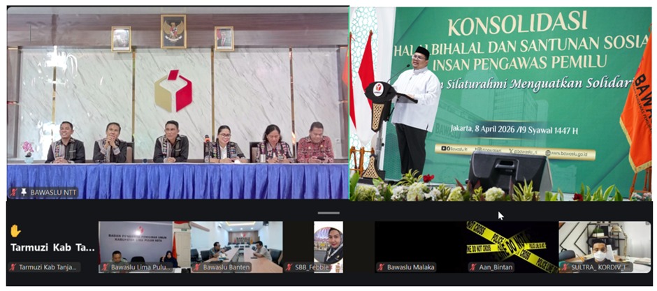 Bawaslu Provinsi Nusa Tenggara Timur mengikuti kegiatan Halal Bi Halal di Aula Utama Kantor