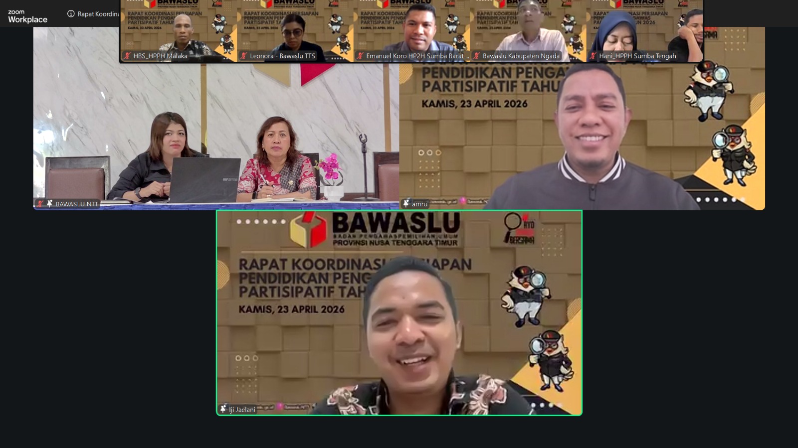 Badan Pengawas Pemilihan Umum (Bawaslu) Provinsi Nusa Tenggara Timur (NTT) menggelar Rapat Koordinasi Persiapan Pendidikan Pengawas Partisipatif Tahun 2026 secara daring. 