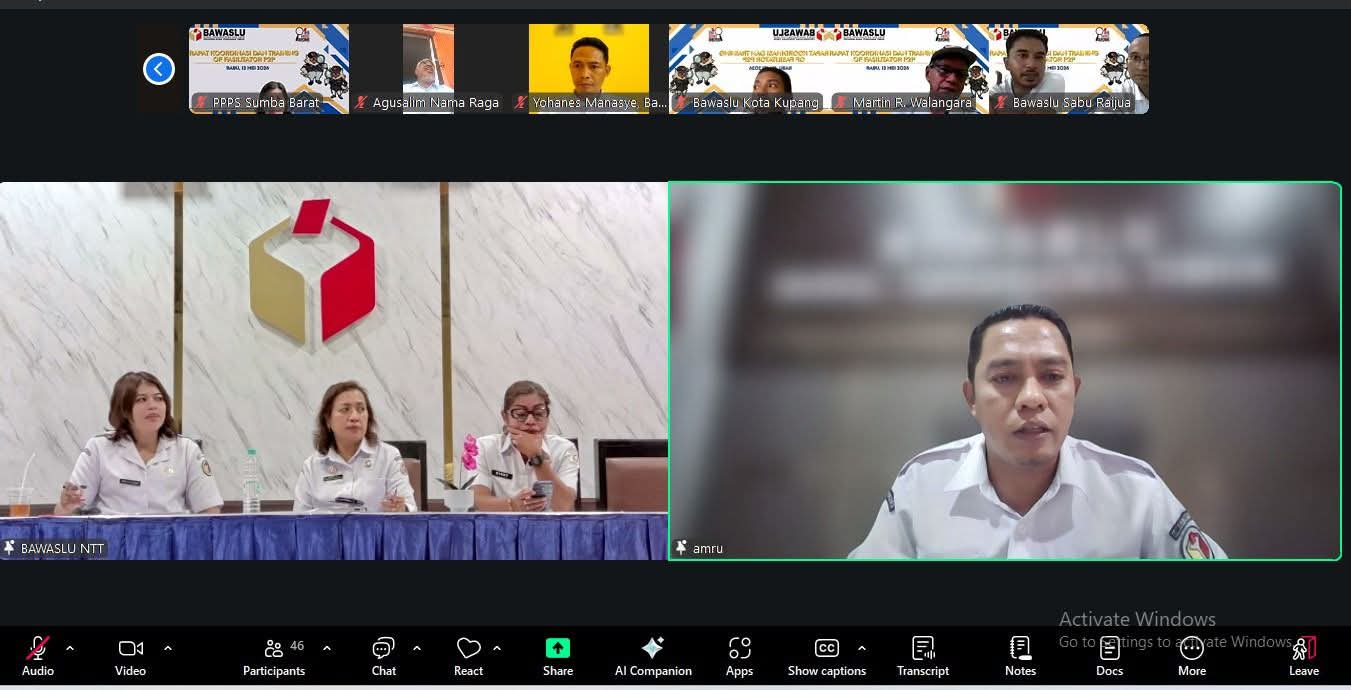 Bawaslu Provinsi Nusa Tenggara Timur (NTT) menggelar kegiatan Training of Fasilitator Pendidikan Pengawas Partisipatif (P2P) Tahun 2026, Rabu (13/5/2026).