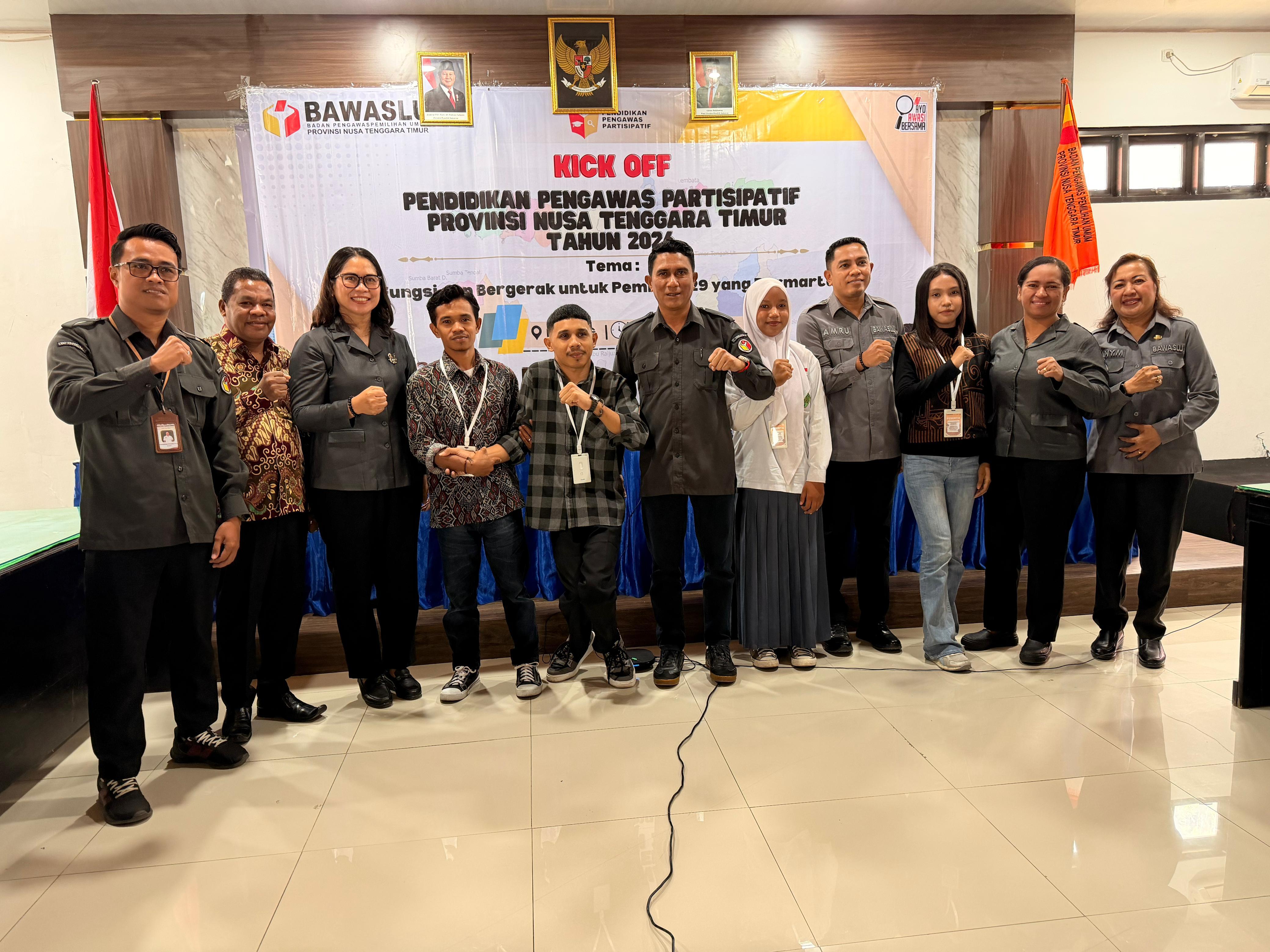 Ketua Bawaslu Provinsi Nusa Tenggara Timur (NTT), Nonato Da Purificacao Sarmento, resmi membuka kegiatan Kick Off Pendidikan Pengawas Partisipatif (P2P) Tahun 2026 yang digelar di Kupang, Selasa (19/5/2026). 