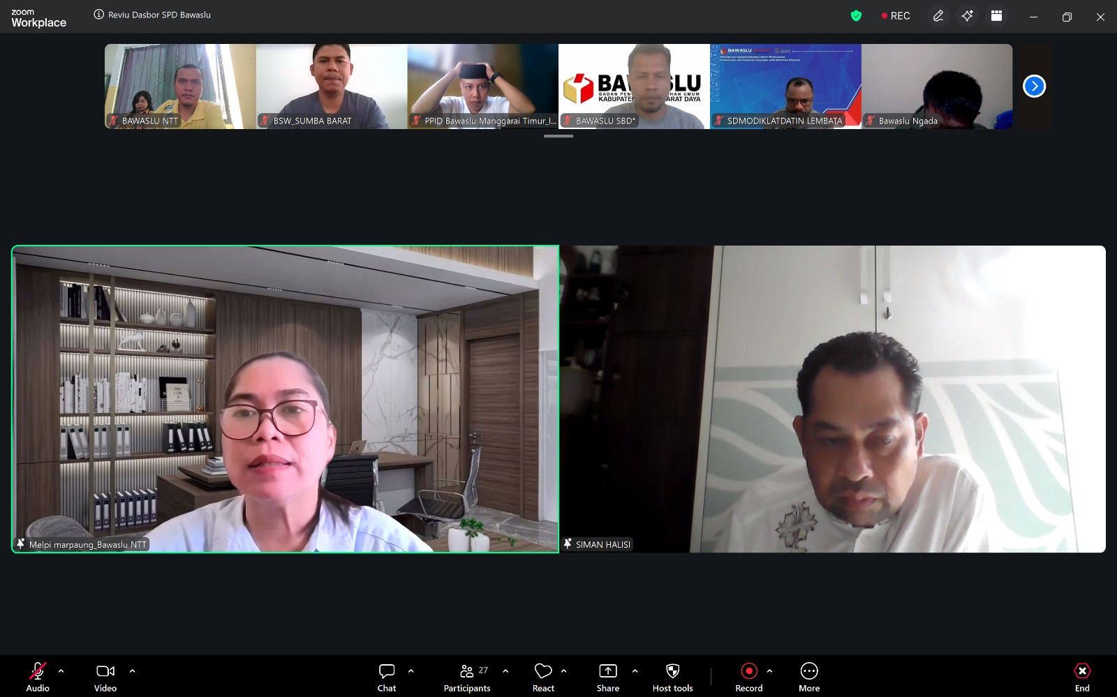 Badan Pengawas Pemilihan Umum (Bawaslu) Provinsi Nusa Tenggara Timur (NTT) menggelar Rapat Reviu Pembaharuan Dasbor Sistem Informasi Penanganan Pelanggaran dan Pemilu (SPD) secara daring pada Jumat (22/5/2026). 