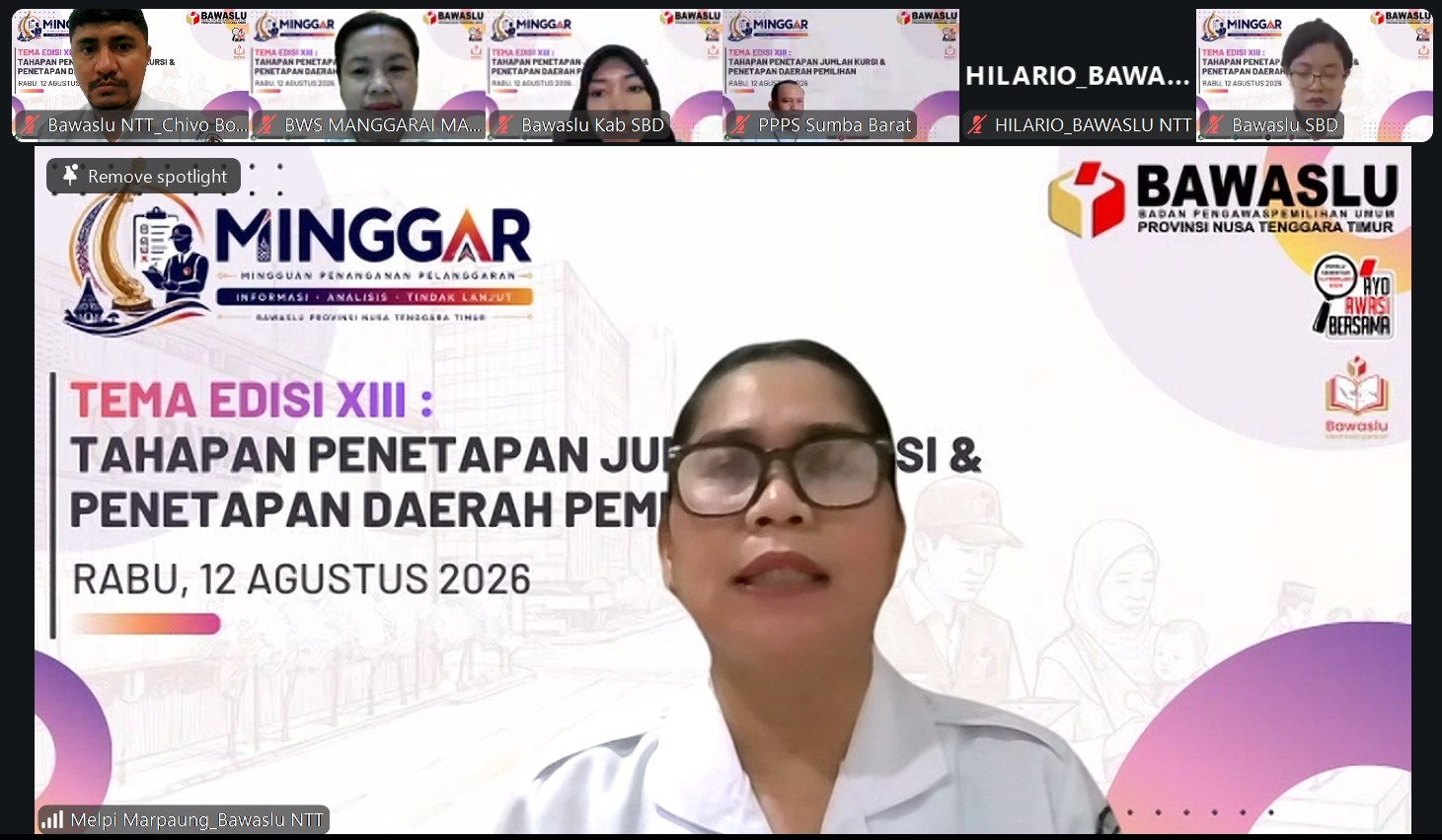 Kawal Dapil, Jaga Representasi: Bawaslu NTT Perkuat Pengawasan Penetapan Dapil dan Alokasi Kursi