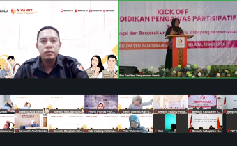 Badan Pengawas Pemilihan Umum Republik Indonesia resmi membuka Kick Off Pendidikan Pengawas Partisipatif (P2P) Tahun 2026 dengan tema “Berfungsi dan Bergerak untuk Pemilu 2029 yang Bermartabat”, Selasa (12/5/2026) secara daring melalui Zoom Meeting dan live streaming YouTube Bawaslu RI.
